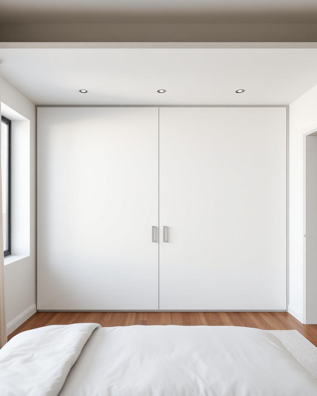 Garderobe & oppbevaring: Mørk og elegant — Røkt tre, glassfronter og diskré belysning for et premium uttrykk.